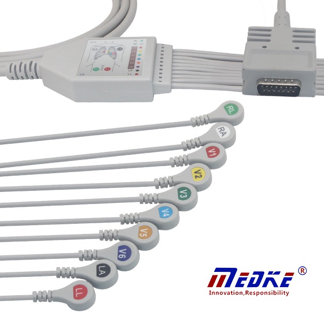 Burdick Fixed One-piece EKG Cable (K1101S)