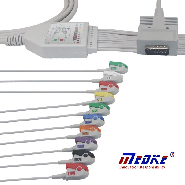 Burdick Fixed One-piece EKG Cable (K1101P)