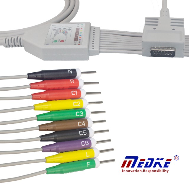 Burdick Fixed One-piece EKG Cable (K1201N)