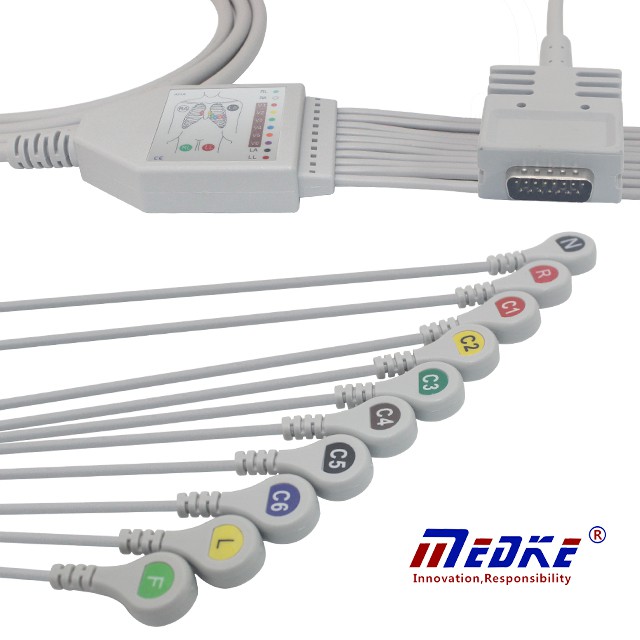 Burdick Fixed One-piece EKG Cable (K1201S )